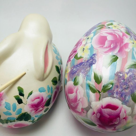 Easter Decor Handmade Rabbit Ceramic Plastic Egg - Picture 6 of 8